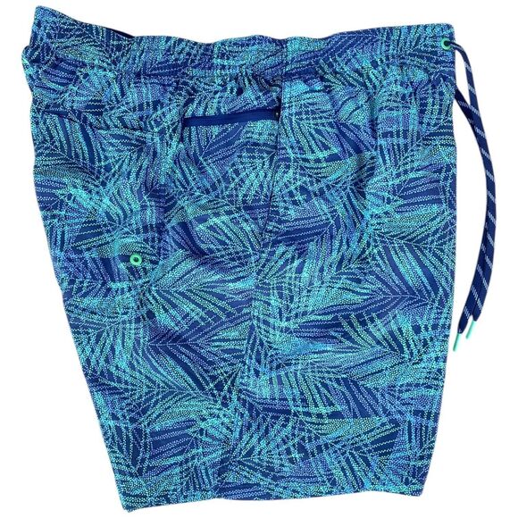 Land’s End Men's 2XL Volley 9"Board Shorts Swim Trunks Blue Green Floral - Picture 4 of 16